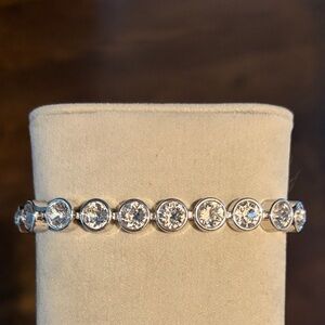 Touchstone Crystal Silver Bracelet with Clear Stones